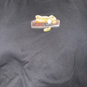 Black T-Shirt with Bear and Clock Graphic